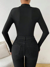 Women's Embroidered Mesh Patchwork Bodysuit With Long Sleeves